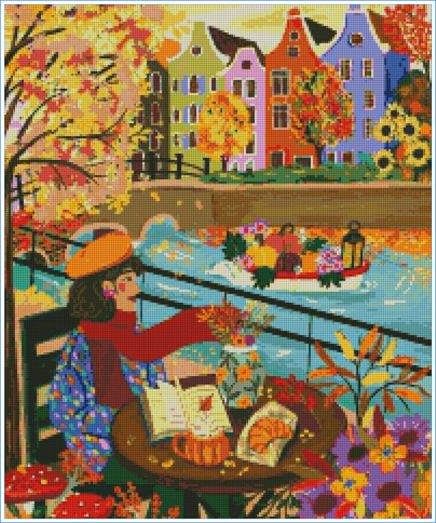Autumn in Amsterdam by Eva Jael Edwin – Diamond Art Kit (50x60cm, Square Drill)