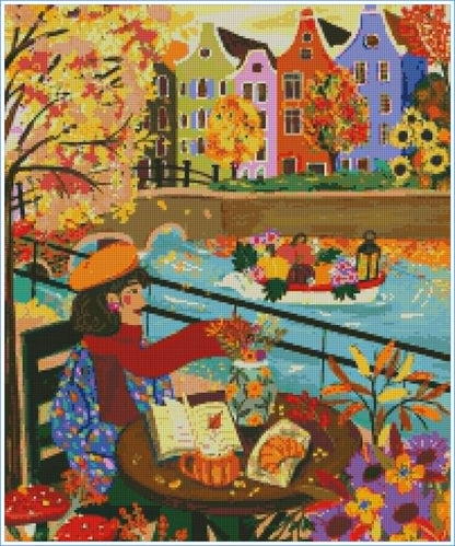 Autumn in Amsterdam by Eva Jael Edwin – Diamond Art Kit (50x60cm, Square Drill)