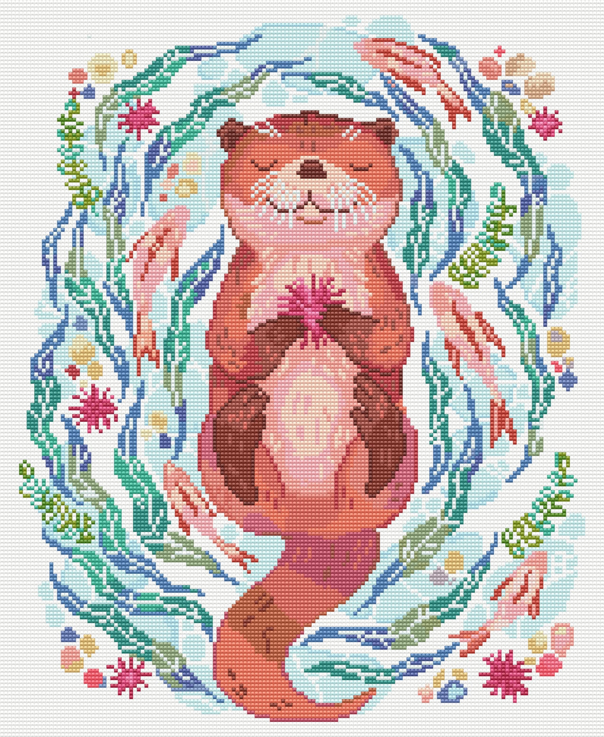 Otter Among the Kelp by Michelle Simpson- Diamond Art Kit (45x55cm Round Drill) Hand Rendered