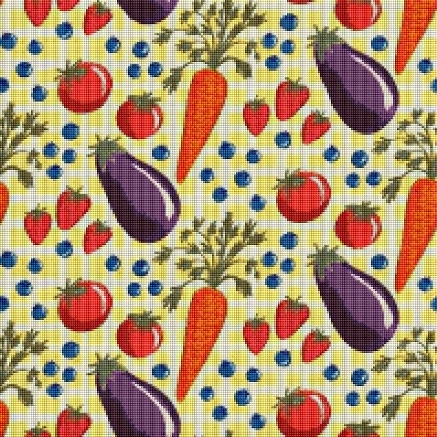 Farmer's Market by Textile Bakery – Diamond Art Kit (50x50cm, Square Drill)