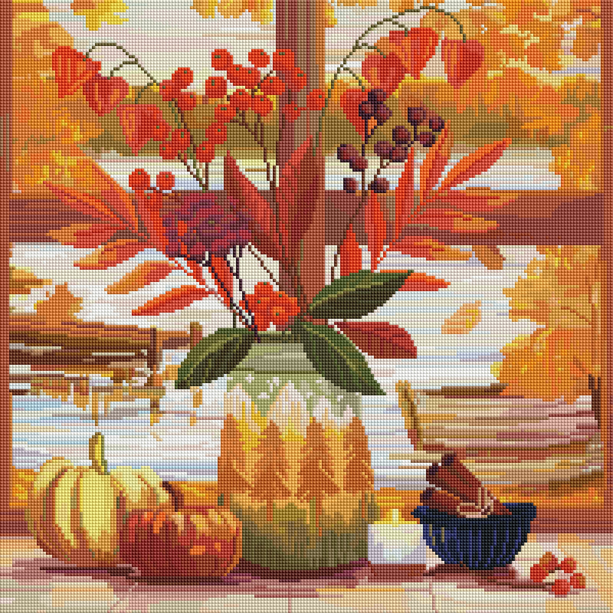 Lakeside Harvest by Catherine Worsley – Diamond Art Kit (50x50cm, Square Drill) Hand Rendered