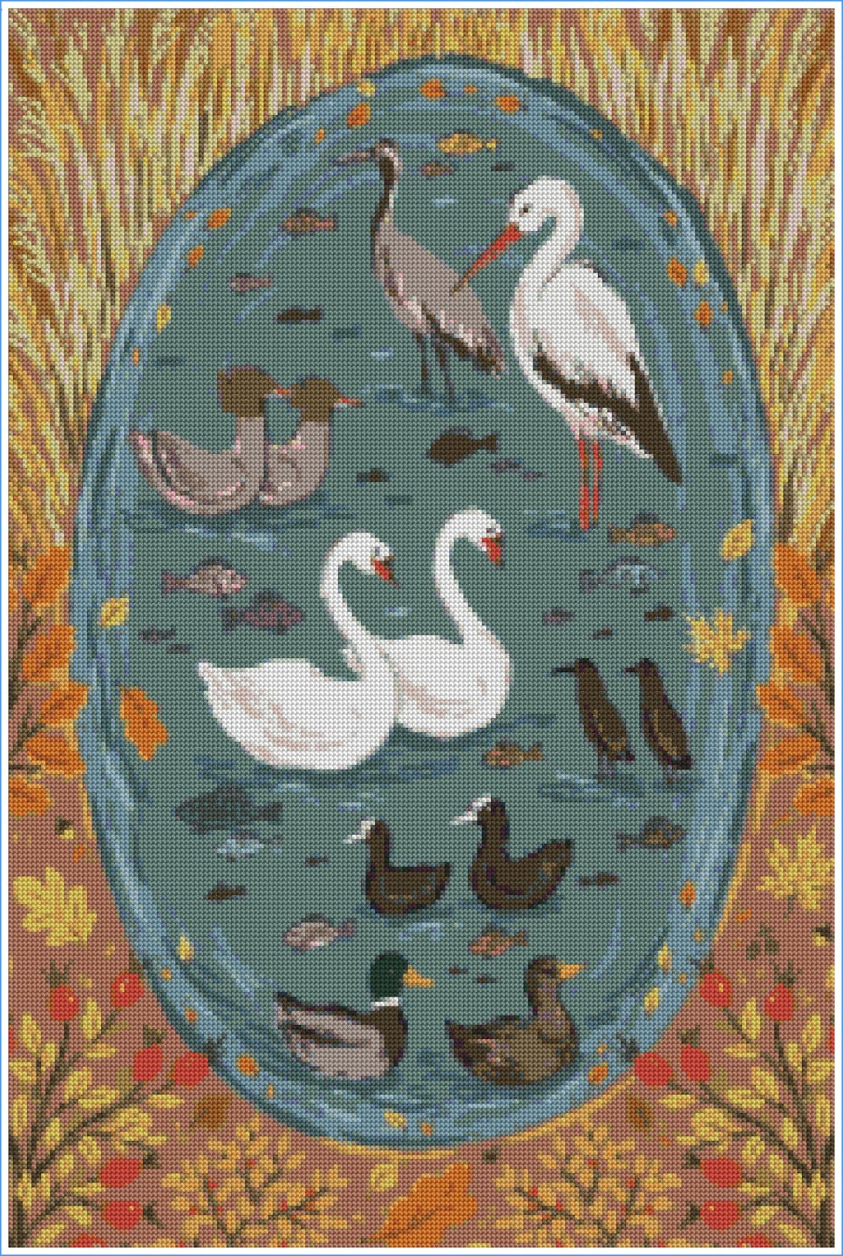 Autumn Pond Birds by Hanna Symo- Diamond Art Kit (50x75cm)