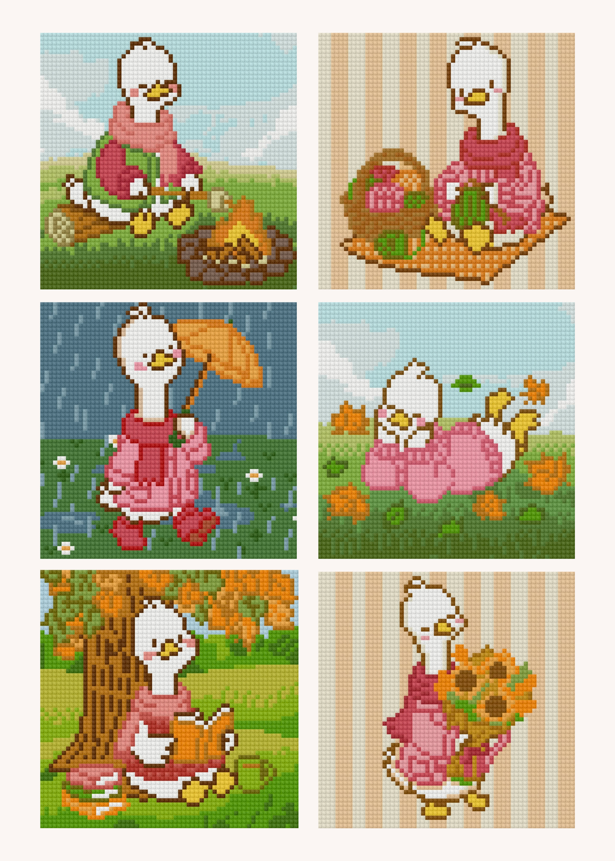 Blushing Goose Autumn by Blumensdiary – little whimsies Mini Diamond Art Set