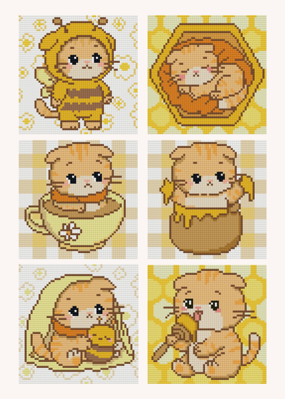 Honeybee Tabby by Blumensdiary – little whimsies Mini Diamond Art Set