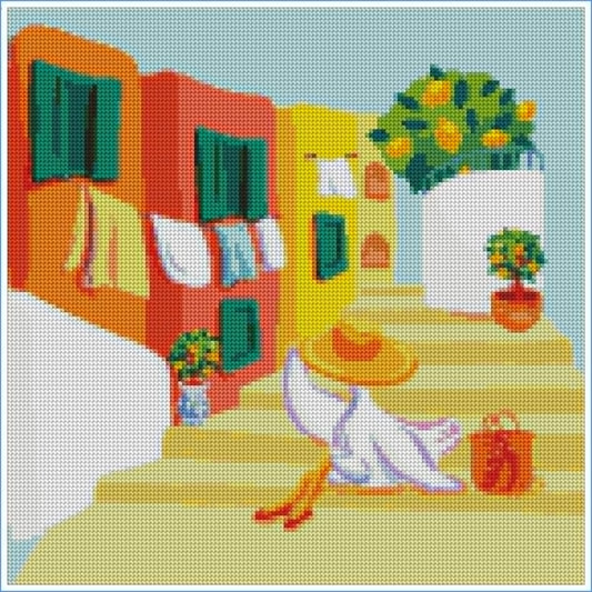 Strolling Through Sorrento- Colortickle by Abhinaya- Diamond Art Kit (40x40cm)